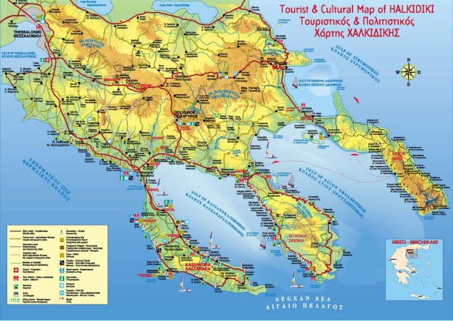 Mapa Halkidiki